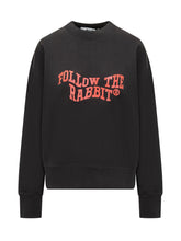 MSGM Felpa Nera con Stampa Follow the Rabbit - Abbigliamento Donna | Lidia Shopping