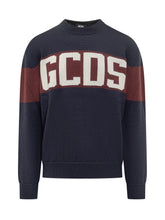 GCDS Maglione Blu e Bordeaux con Logo - Abbigliamento Uomo | Lidia Shopping