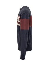 GCDS Maglione Blu e Bordeaux con Logo - Abbigliamento Uomo | Lidia Shopping