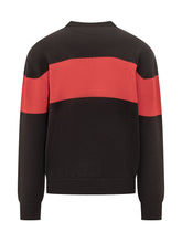 GCDS Maglione Nero con Fascia Rossa e Logo - Abbigliamento Uomo | Lidia Shopping