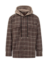 GCDS Checked Shirt with Beige Hood - Collezione Happy Birthday | Lidia Shopping