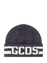 GCDS Logo Beanie in Lana Nera - Accessori Uomo | Lidia Shopping
