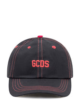 GCDS Cappellino Nero con Cuciture Rosse e Logo - Accessori Uomo | Lidia Shopping