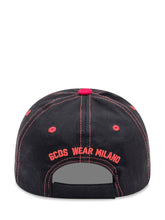 GCDS Cappellino Nero con Cuciture Rosse e Logo - Accessori Uomo | Lidia Shopping