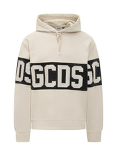 GCDS Felpa Beige con Cappuccio e Logo Nero - Abbigliamento Uomo | Lidia Shopping