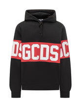 GCDS Felpa Nera con Logo Rosso e Cappuccio - Abbigliamento Uomo | Lidia Shopping