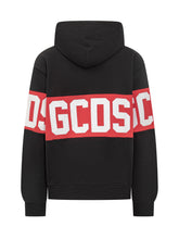 GCDS Felpa Nera con Logo Rosso e Cappuccio - Abbigliamento Uomo | Lidia Shopping