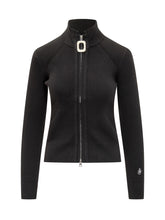 J.W. Anderson Black Ribbed Zip-up Cardigan - Collezione Happy Birthday | Lidia Shopping
