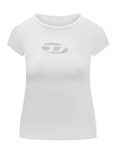 Diesel White T-Shirt with Cut-Out Logo - Collezione Happy Birthday | Lidia Shopping