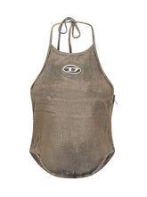 Top beige Diesel in satin con logo - Abbigliamento Donna | Lidia Shopping