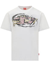 Diesel T-Shirt Bianca con Logo Grafico - Abbigliamento Uomo | Lidia Shopping