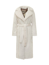 Herno Cappotto in Pelliccia Sintetica Bianco con Cintura - Abbigliamento Donna | Lidia Shopping