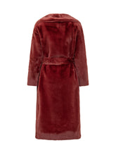 Herno Cappotto in Pelliccia Sintetica Rosso con Cintura - Abbigliamento Donna | Lidia Shopping