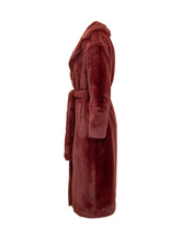 Herno Cappotto in Pelliccia Sintetica Rosso con Cintura - Abbigliamento Donna | Lidia Shopping