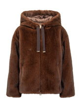 Herno Giacca in Pelliccia Sintetica con Cappuccio Marrone - Abbigliamento Donna | Lidia Shopping
