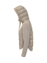 Herno Cardigan con Cappuccio in Maglia e Nylon Beige - Abbigliamento Donna | Lidia Shopping