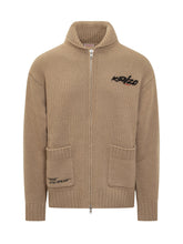 Kenzo Beige Knitted Zip Cardigan for Men - Collezione Happy Birthday | Lidia Shopping