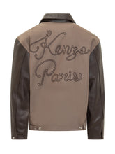 Kenzo Men's Two-Tone Bomber Jacket in Leather and Fabric - Collezione Happy Birthday | Lidia Shopping