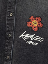 Kenzo Camicia Nera in Denim con Ricamo Floreale - Abbigliamento Donna | Lidia Shopping