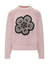 Kenzo Maglione Rosa con Fiore Jacquard - Abbigliamento Donna | Lidia Shopping