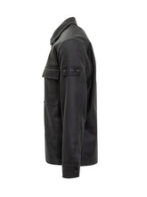 Stone Island Black Wool Overshirt with Chest Pocket for Men - Collezione Happy Birthday | Lidia Shopping