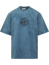Stone Island T-Shirt Logo Azzurra - Abbigliamento Uomo | Lidia Shopping