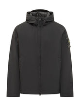 Stone Island Black Softshell Hooded Jacket - Collezione Happy Birthday | Lidia Shopping