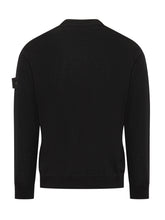 Stone Island Maglia Girocollo Nera in Lana Leggera - Abbigliamento Uomo | Lidia Shopping