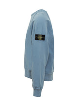 Felpa Stone Island in Cotone Azzurro - Abbigliamento Uomo | Lidia Shopping