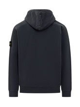 Felpa con Cappuccio Zip Nero Stone Island - Abbigliamento Uomo | Lidia Shopping
