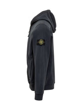 Felpa con Cappuccio Zip Nero Stone Island - Abbigliamento Uomo | Lidia Shopping