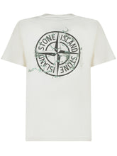 Stone Island Kids White T-shirt with Compass Logo - Collezione Happy Birthday | Lidia Shopping