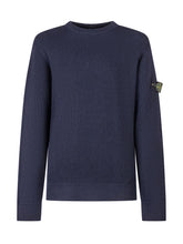 Stone Island Blue Ribbed Cotton Sweater - Collezione Happy Birthday | Lidia Shopping
