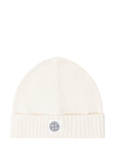 Stone Island White Knit Beanie - Collezione Happy Birthday | Lidia Shopping