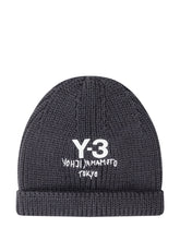 Y-3 Black Beanie With Yohji Yamamoto Logo - Collezione Happy Birthday | Lidia Shopping