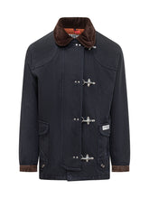 Fay Giacca Blu con Collo in Velluto e Ganci - Abbigliamento Uomo | Lidia Shopping
