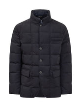 Fay Piumino Blu con Collo alla Coreana e Bottoni - Abbigliamento Uomo | Lidia Shopping