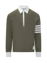 Thom Browne Polo a Maniche Lunghe con Colletto a Contrasto - Abbigliamento Uomo | Lidia Shopping