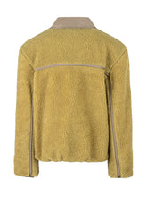 Ami Yellow Shearling Jacket with Contrasting Collar - Ami Alexandre Mattiussi | Lidia Shopping