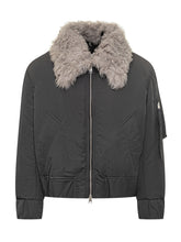 Ami Alexandre Mattiussi Bomber Jacket with Grey Shearling Collar - Ami Alexandre Mattiussi | Lidia Shopping