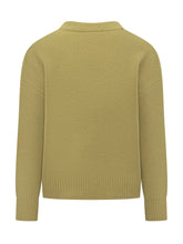 Ami Alexandre Mattiussi Green Wool Cardigan with Heart Logo - Ami Alexandre Mattiussi | Lidia Shopping