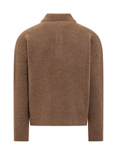 Ami Brown Wool Polo Sweater with Heart Logo - Ami Alexandre Mattiussi | Lidia Shopping