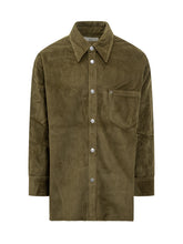 AMI ALEXANDRE MATTIUSSI Camicia Verde in Velluto a Coste con Tasche - Abbigliamento Uomo | Lidia Shopping