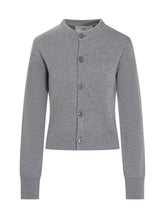 Cardigan Ami Paris Grigio con Logo - Abbigliamento Donna | Lidia Shopping