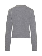 Cardigan Ami Paris Grigio con Logo - Abbigliamento Donna | Lidia Shopping