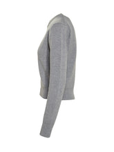 Cardigan Ami Paris Grigio con Logo - Abbigliamento Donna | Lidia Shopping