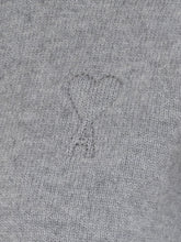 Cardigan Ami Paris Grigio con Logo - Abbigliamento Donna | Lidia Shopping
