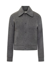 AMI Paris Giacca Grigia In Lana Con Colletto - Abbigliamento Donna | Lidia Shopping
