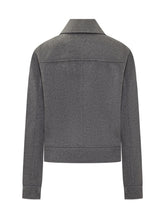 AMI Paris Giacca Grigia In Lana Con Colletto - Abbigliamento Donna | Lidia Shopping