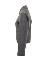 AMI Paris Giacca Grigia In Lana Con Colletto - Abbigliamento Donna | Lidia Shopping